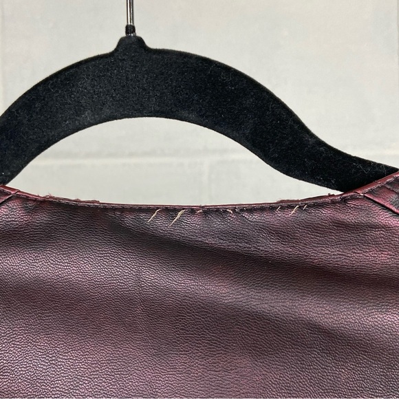 The Fillmore Faux Leather Dual Zipper Moto Jacket SMALL Iridescent‎ Purple Biker - Picture 13 of 13